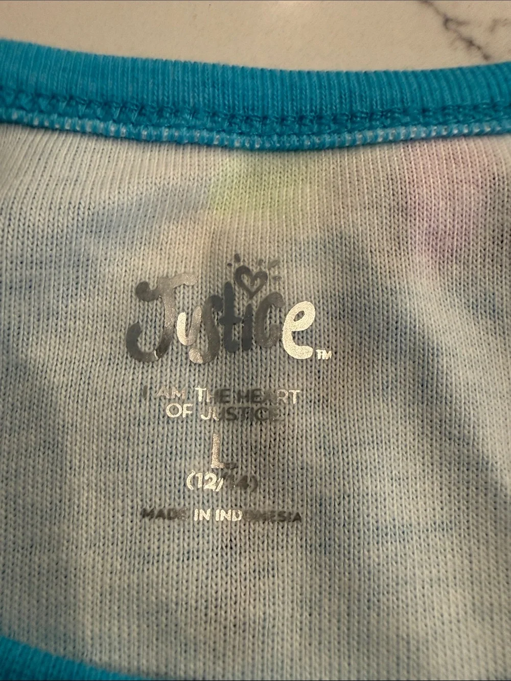 NEW! Justice Girls' Blue Tie-Dye Large Tank and Shorts Set